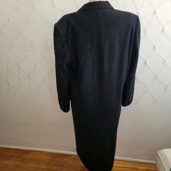 Vintage Camel Hair Trench Coat / Black / Size Medium to Large - Picture 8 of 12